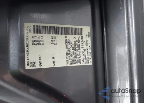 2015 Nissan Altima 2.5/S/Sv/Sl from USA, damaged, VIN 1N4AL3AP0FC587600